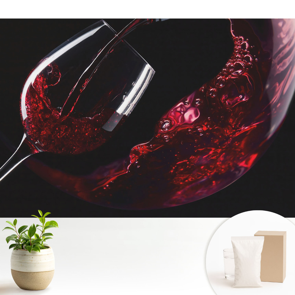 Fototapeta z nadrukiem na flizelinie Kieliszek z wirującym winem