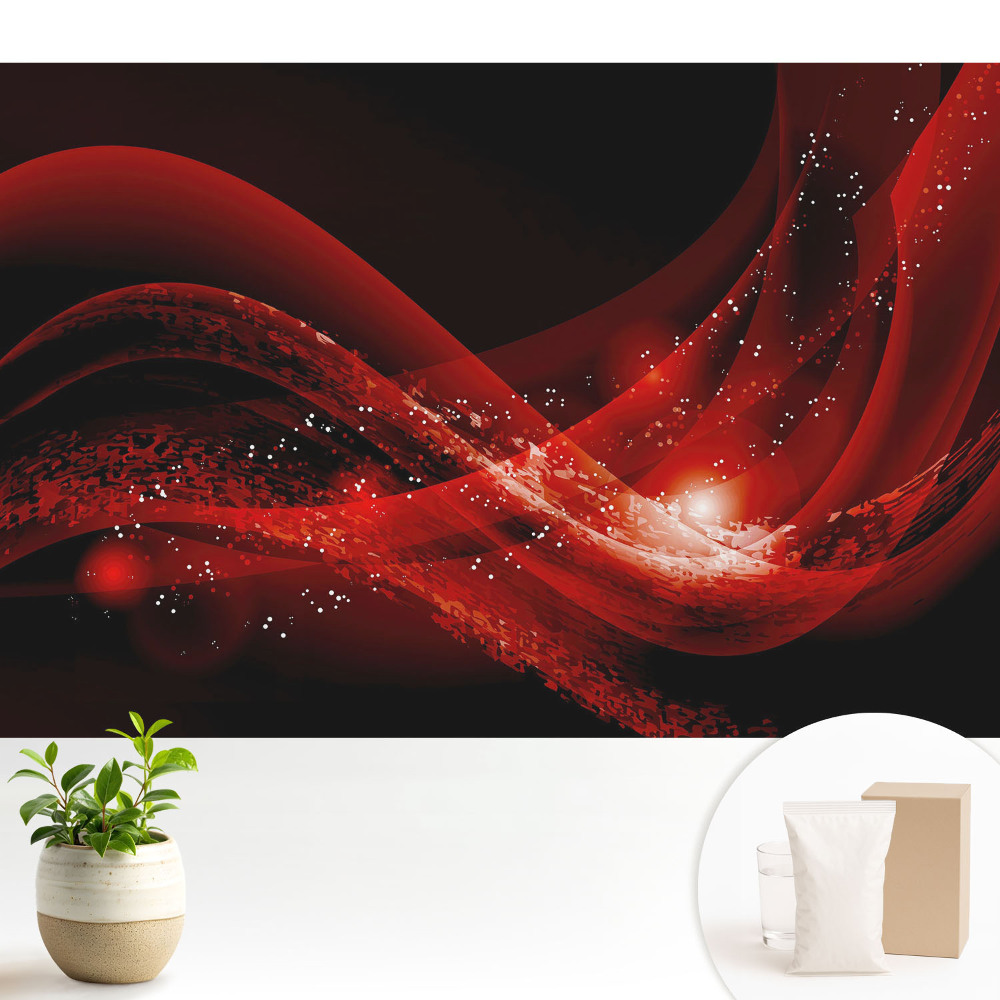 Fototapeta do salonu Abstrakcyjne czerwone fale i iskry