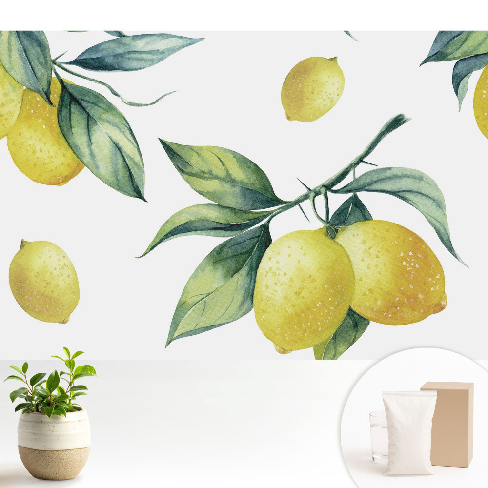 Nowoczesna fototapeta na wymiar Cytrynowy wzór soczysta zieleń