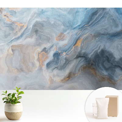 Fototapeta z nadrukiem na flizelinie Abstrakcyjne fale niebieskie i szare