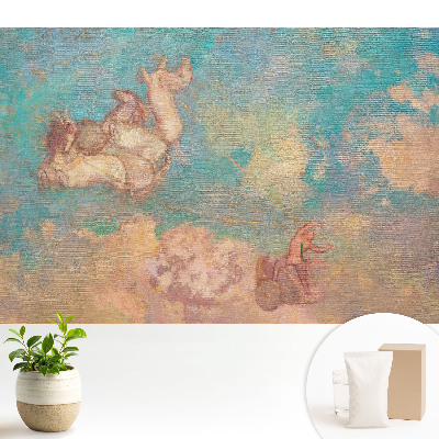 Nowoczesna fototapeta na wymiar Fantazyjne konie na tle chmur