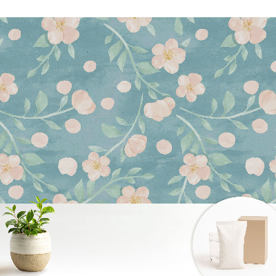 Tapeta fotograficzna flizelinowa Pastelowe kwiaty i liście