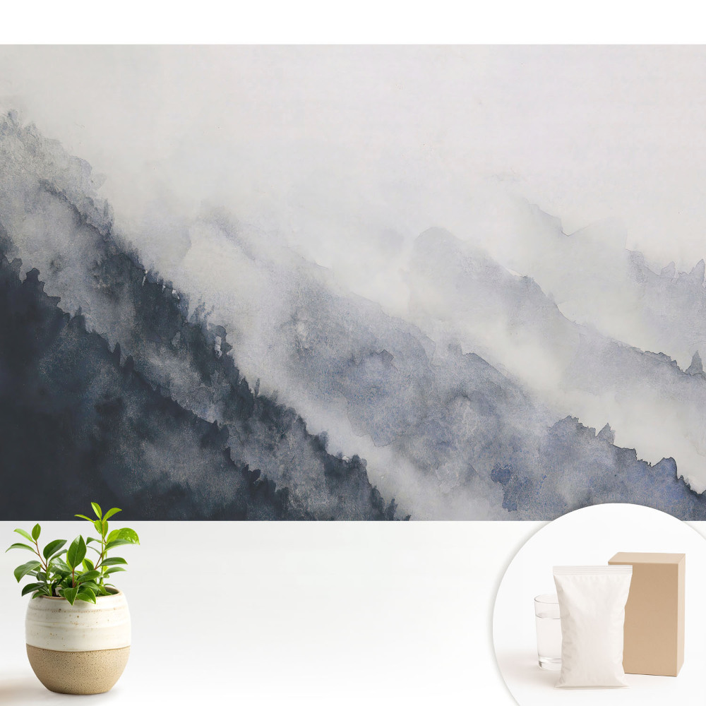 Fototapeta na wymiar do sypialni Akwarelowe góry mgła harmonia