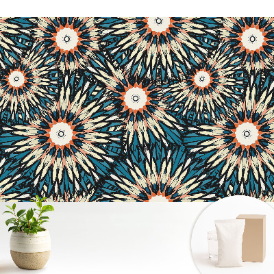 Fototapeta do salonu Energetyczne kwiaty w powtarzalnej kompozycji