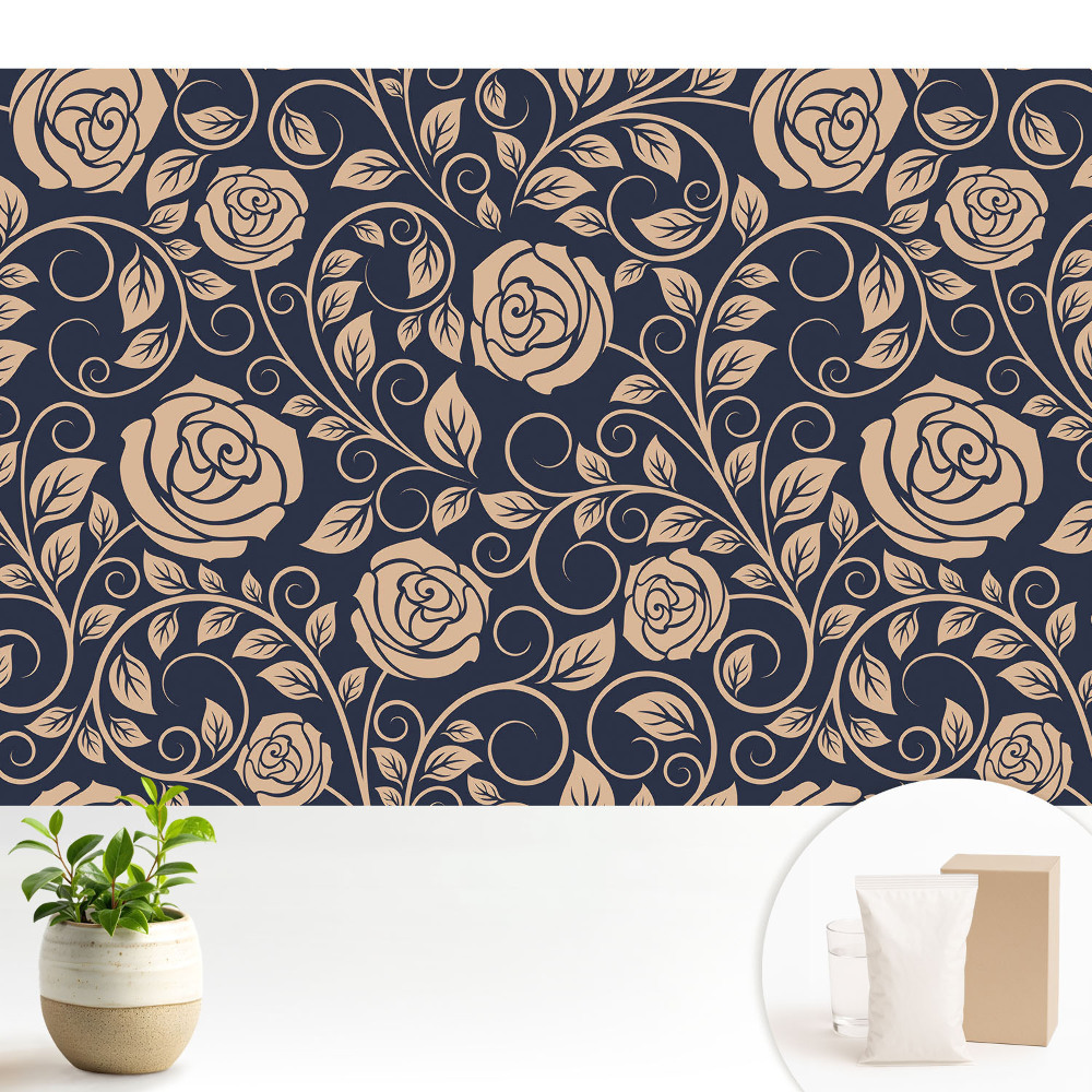 Fototapeta flizelinowa do salonu Klasyczne róże na granacie