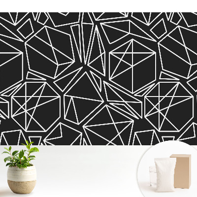 Fototapeta z nadrukiem na flizelinie Geometryczne figury na czarnym tle