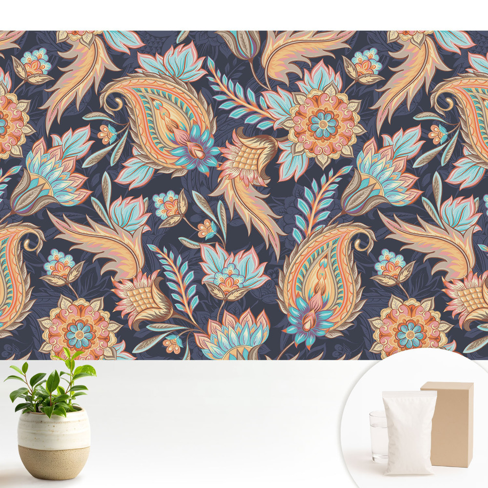 Fototapeta z nadrukiem na flizelinie Kwiaty i liście w stylu klasycznym