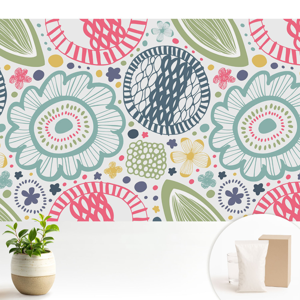 Fototapeta Współczesne kwiaty i geometryczne wzory