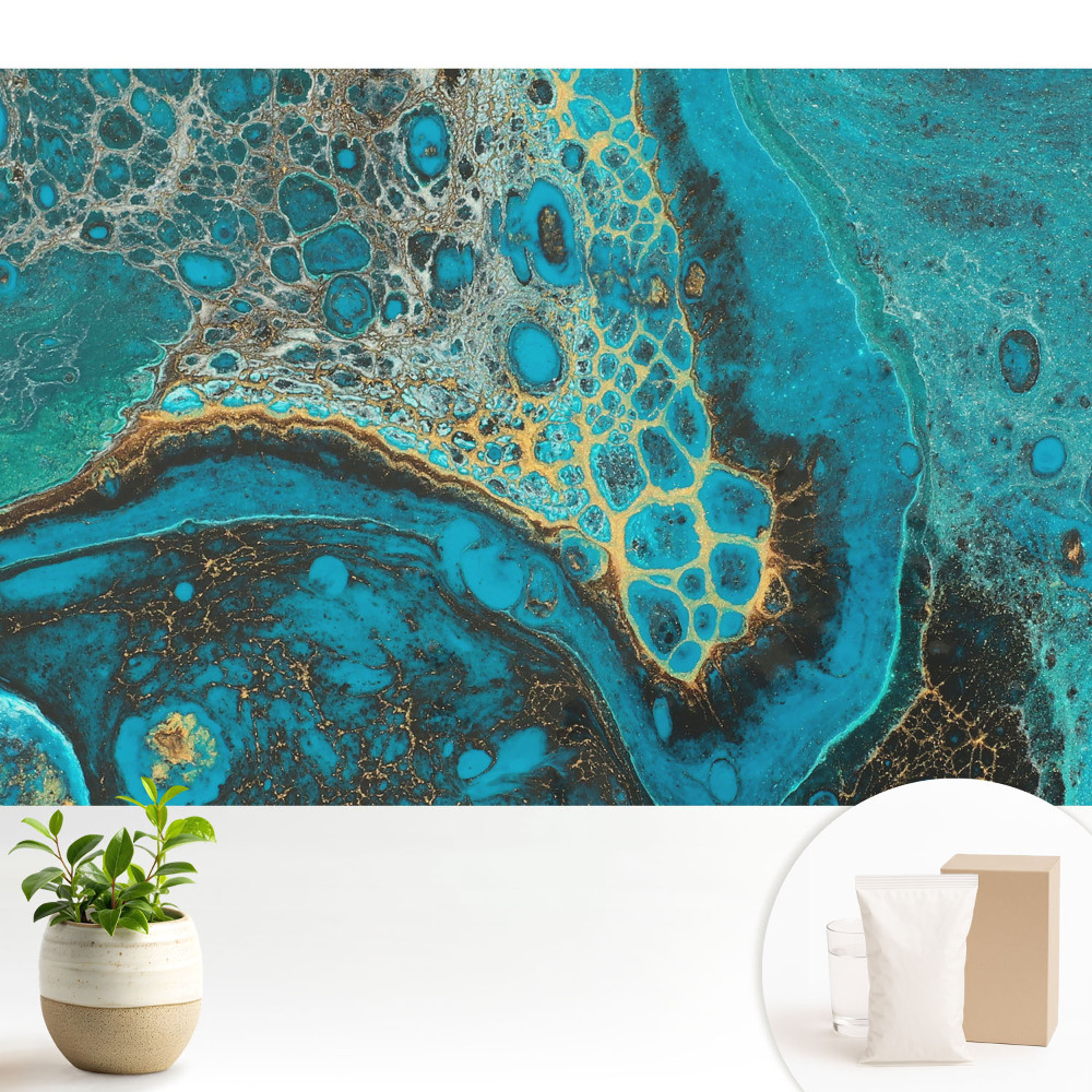 Fototapeta na wymiar do sypialni Turkusowe wzory organiczne