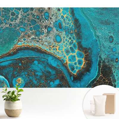 Fototapeta na wymiar do sypialni Turkusowe wzory organiczne