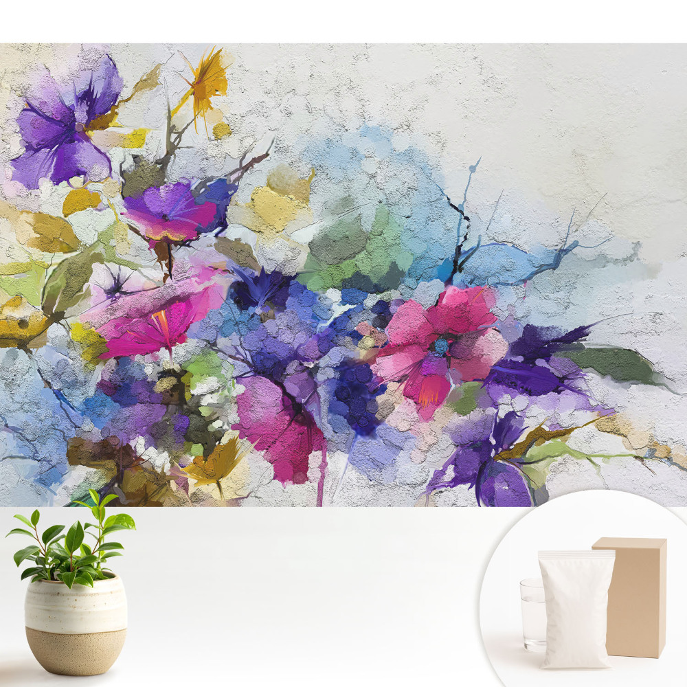 Nowoczesna fototapeta na wymiar Kwiaty w intensywnych barwach