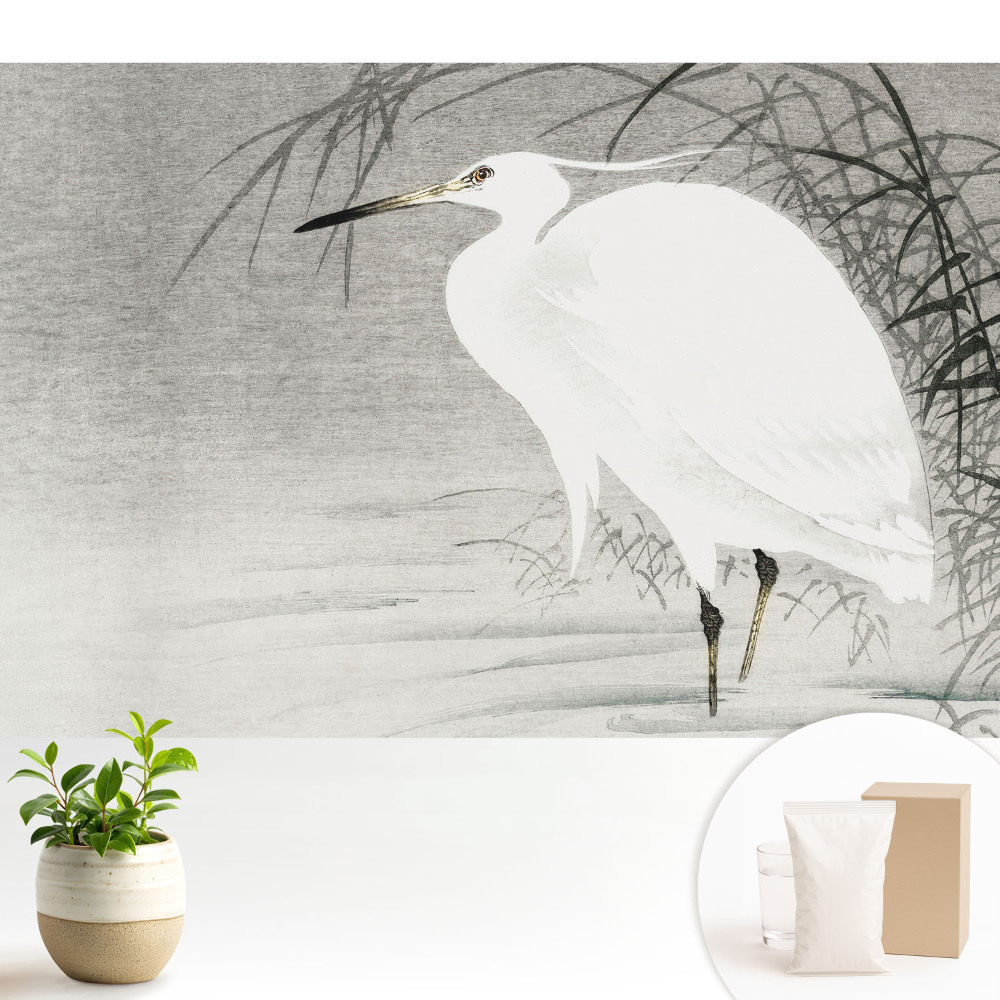 Fototapeta flizelinowa do salonu Czapla na tle trzcin