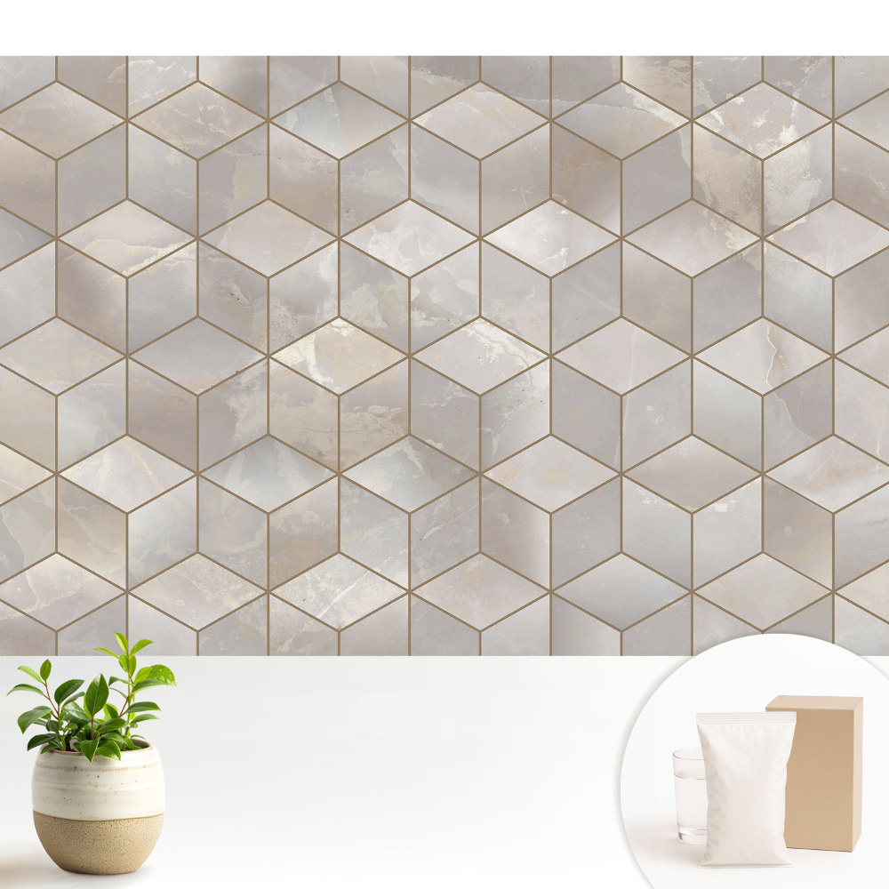 Fototapeta z nadrukiem na flizelinie Nowoczesna mozaika geometryczna odcienie szarości