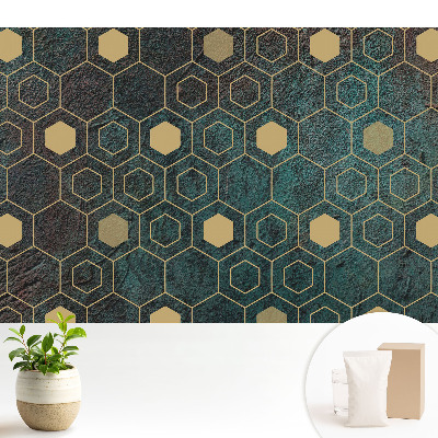 Nowoczesna fototapeta na wymiar Geometryczne heksagony na ciemnym tle