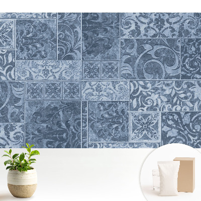 Fototapeta do salonu Niebieski wzór w stylu vintage