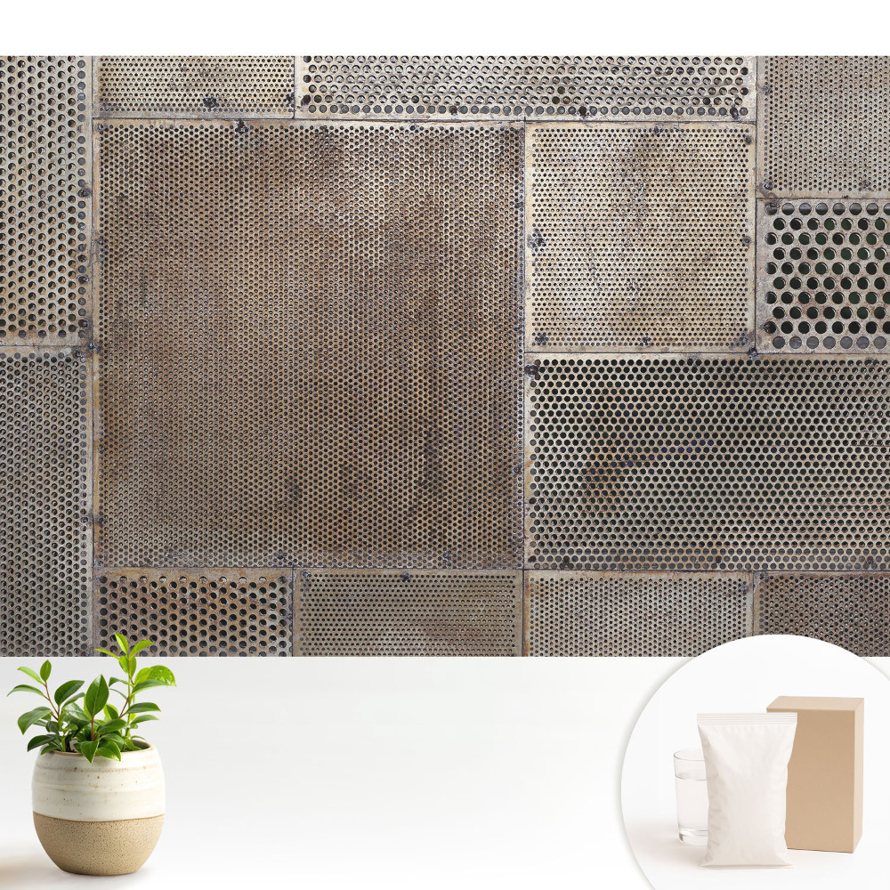 Fototapeta na wymiar do sypialni Geometryczne perforacje metalu