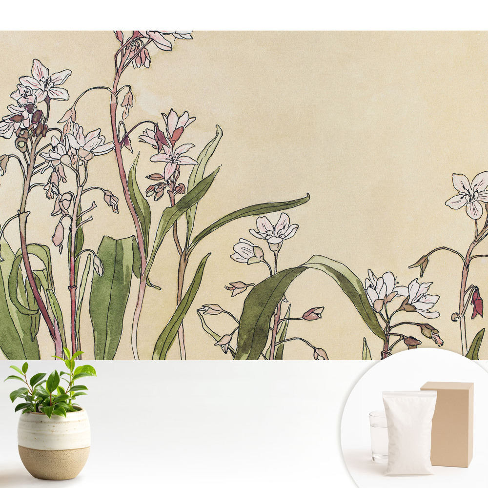 Fototapeta flizelinowa do salonu Delikatne kwiaty na jasnym tle