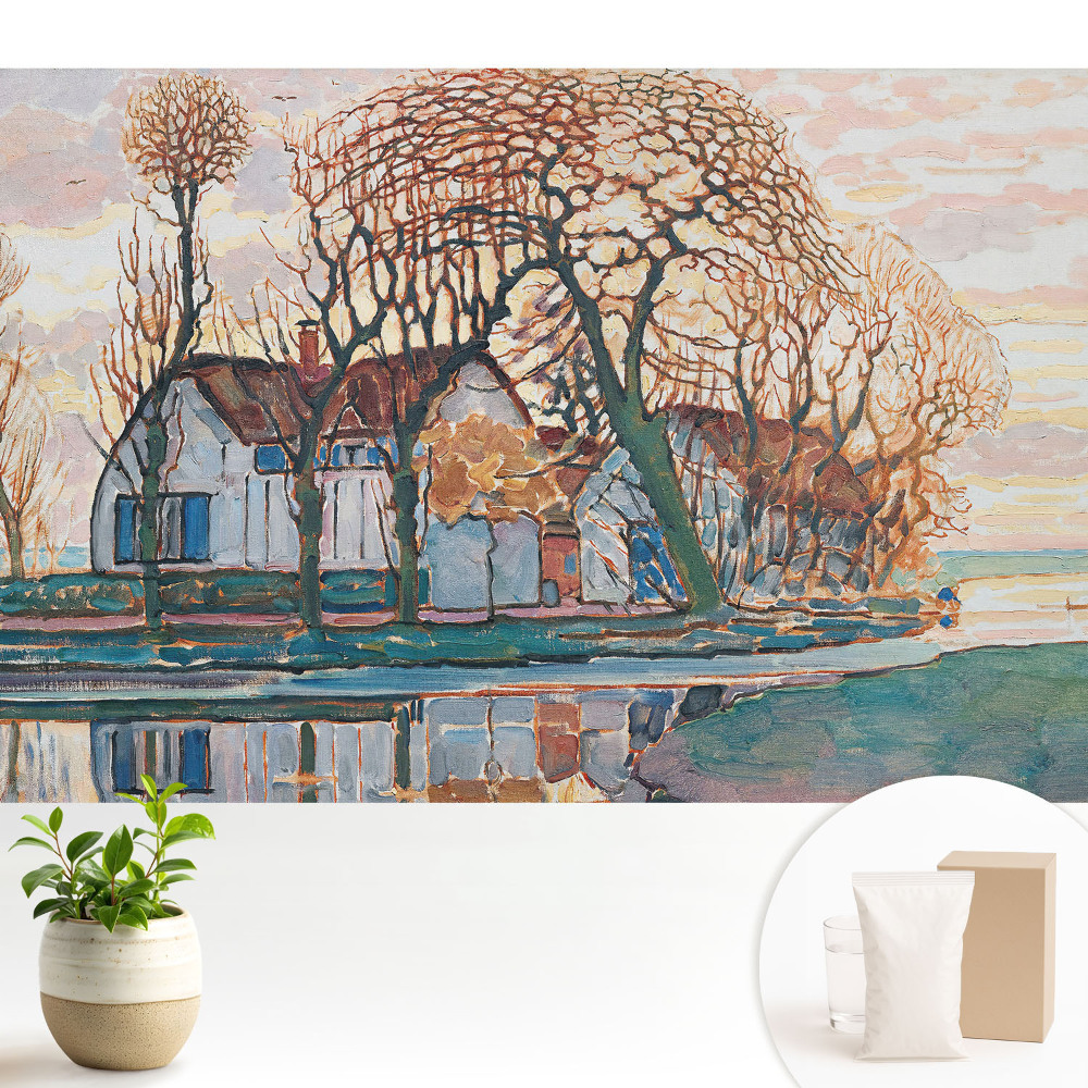 Nowoczesna fototapeta na wymiar Wiejska spokojna sceneria lustrzane odbicie