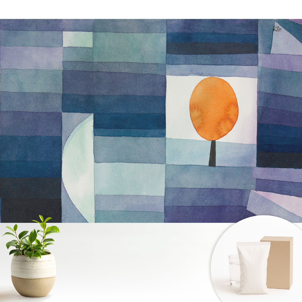 Tapeta fotograficzna flizelinowa Pomarańczowe drzewo na niebieskim tle