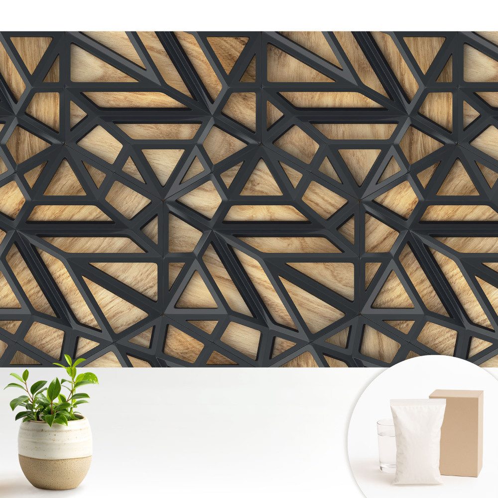 Nowoczesna fototapeta na wymiar Geometryczne trójkąty drewno harmonia