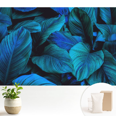 Nowoczesna fototapeta na wymiar Niebieskie liście natura głębia