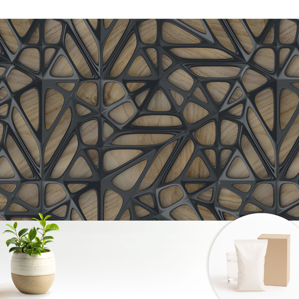 Fototapeta flizelinowa do salonu Ażurowa dekoracja drewniana nowoczesny design