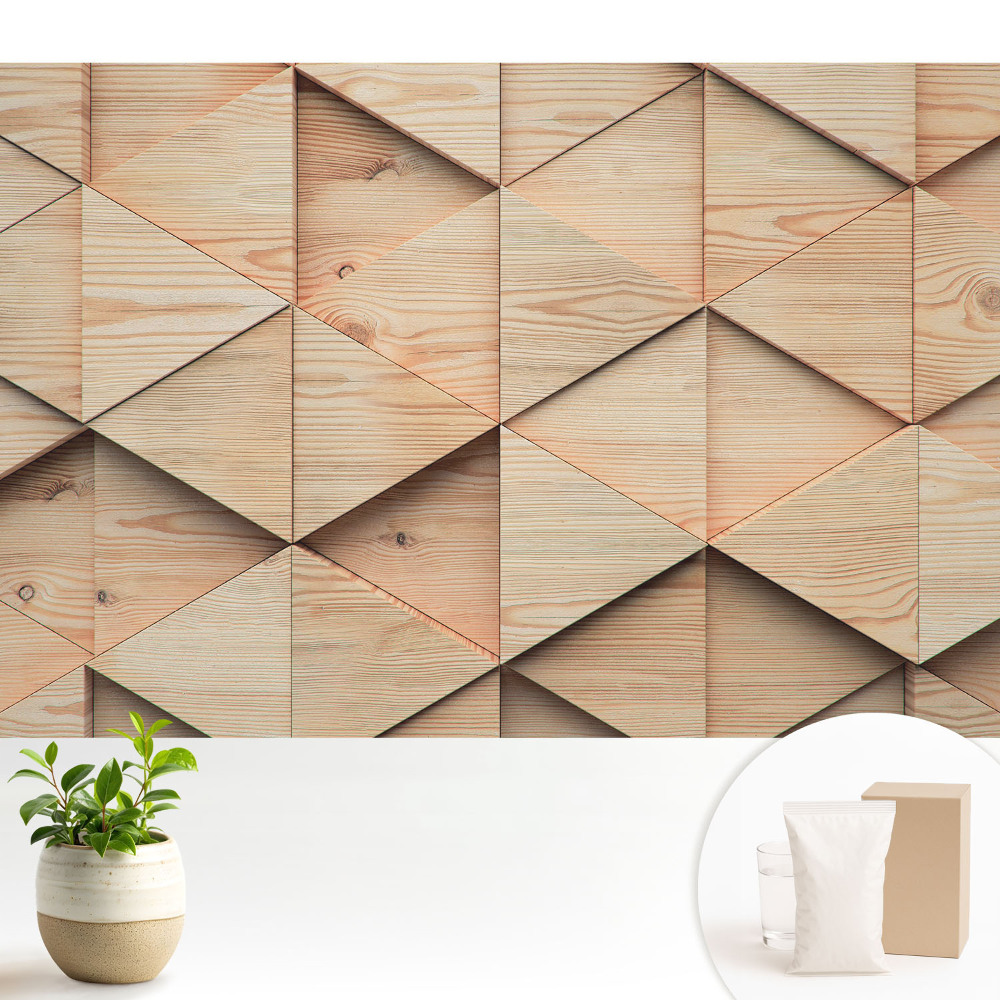 Fototapeta na wymiar do sypialni Drewniane geometryczne panele nowoczesny styl