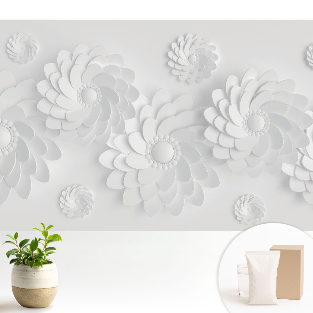 Tapeta fotograficzna flizelinowa Kwiatowe spirale w nowoczesnym stylu