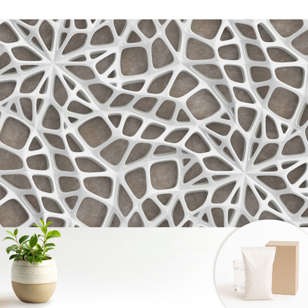 Fototapeta flizelinowa do salonu Białe organiczne struktury na brązowym tle