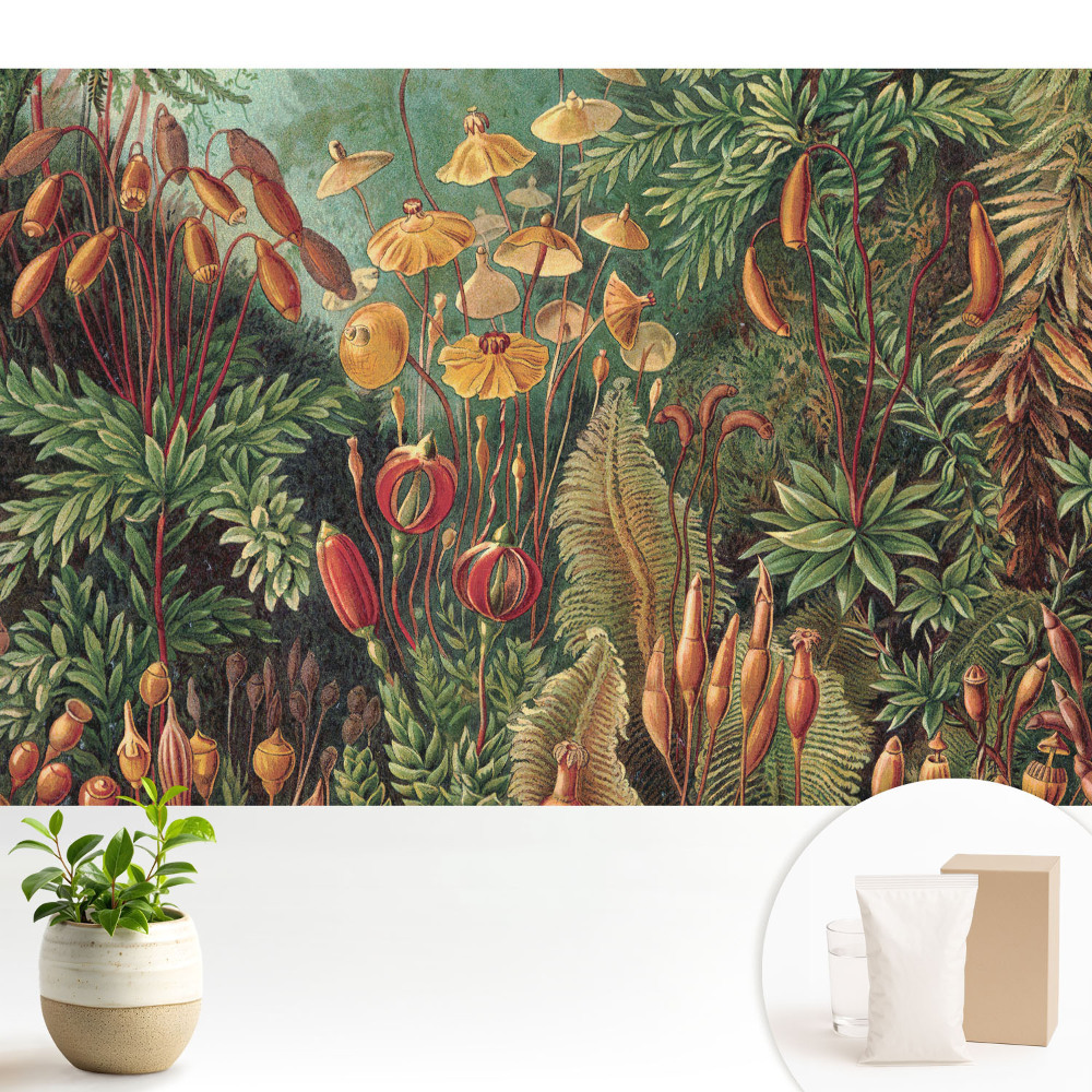 Fototapeta na wymiar do sypialni Egzotyczna roślinność w harmonijnej kompozycji