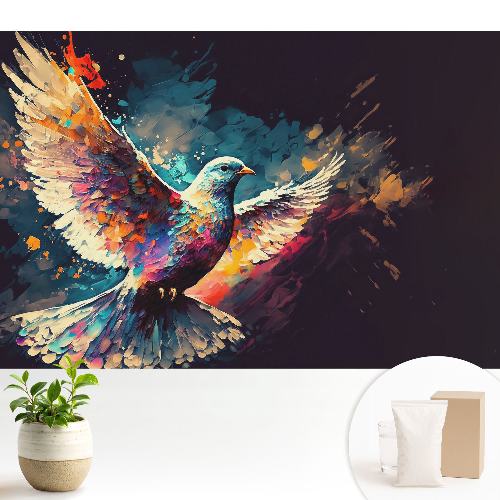 Fototapeta z nadrukiem na flizelinie Barwny dynamiczny ptak w locie