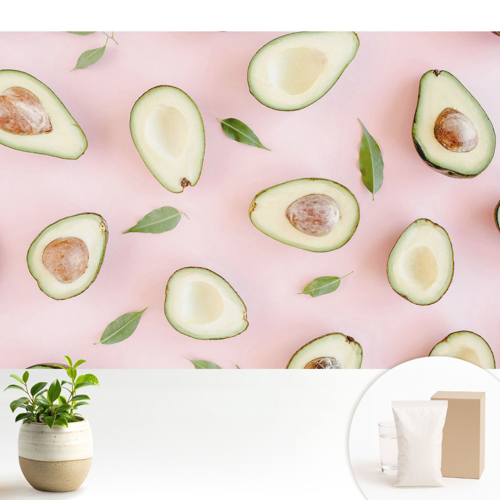 Nowoczesna fototapeta na wymiar Awokado na różowym tle