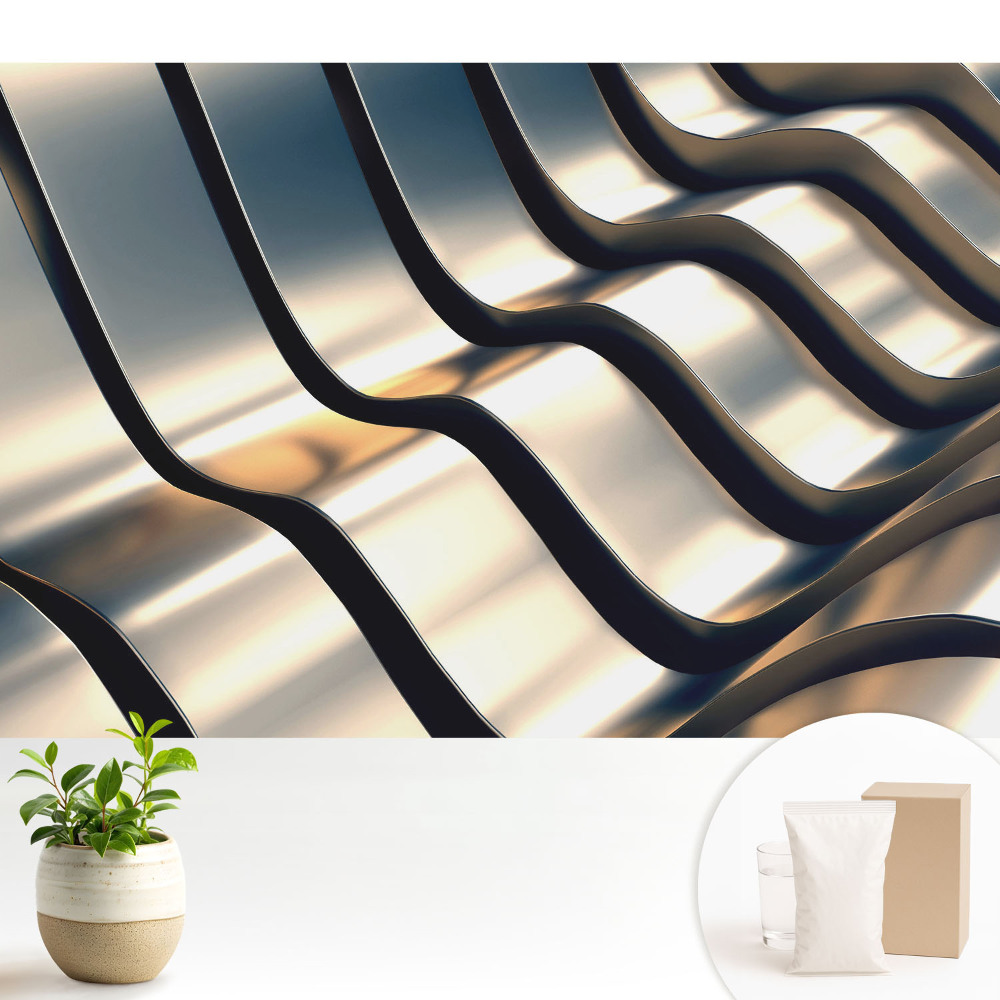 Fototapeta z nadrukiem na flizelinie Fale metalu w nowoczesnym stylu