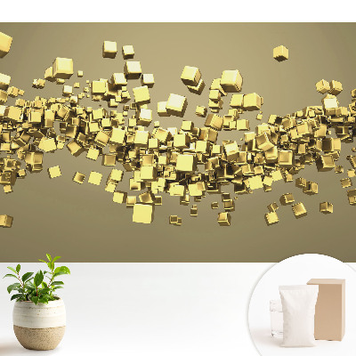 Fototapeta na wymiar do sypialni Żółte sześciany w dynamicznej formie