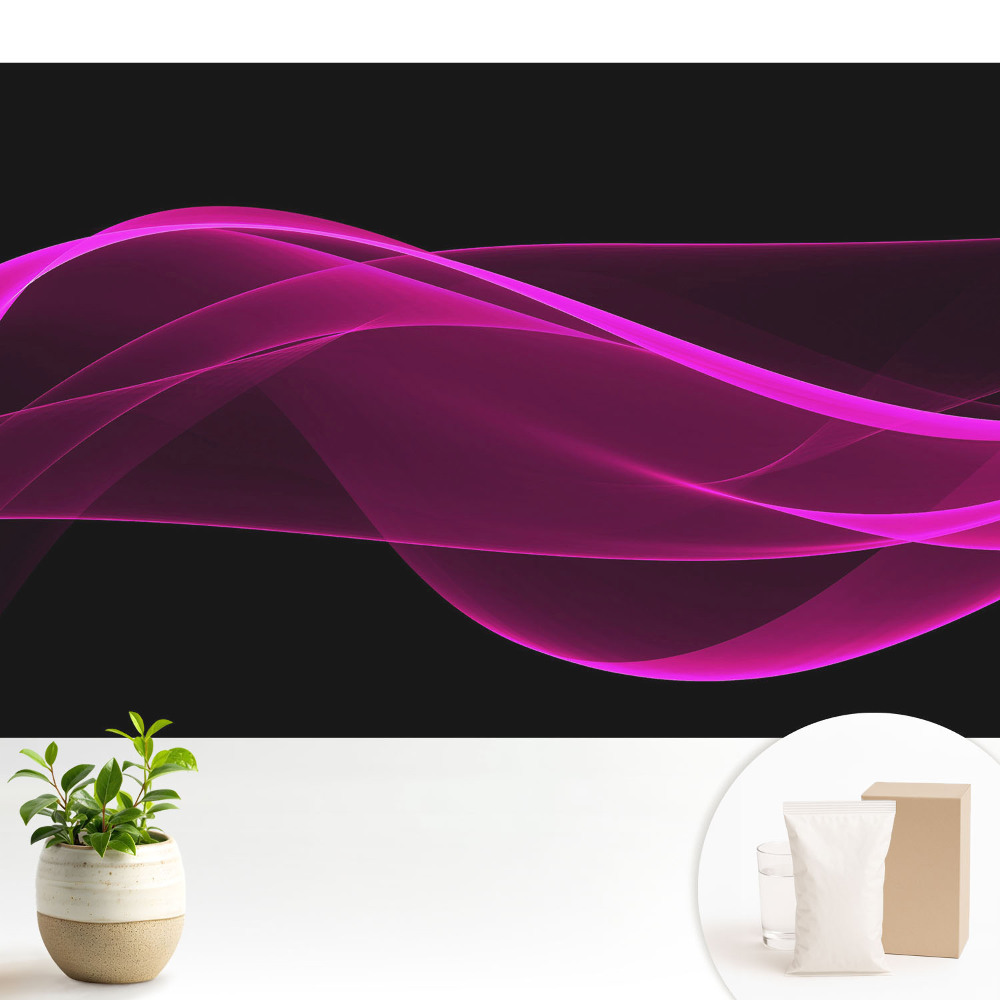 Fototapeta do salonu Energetyczne różowe wstęgi na czarnym tle