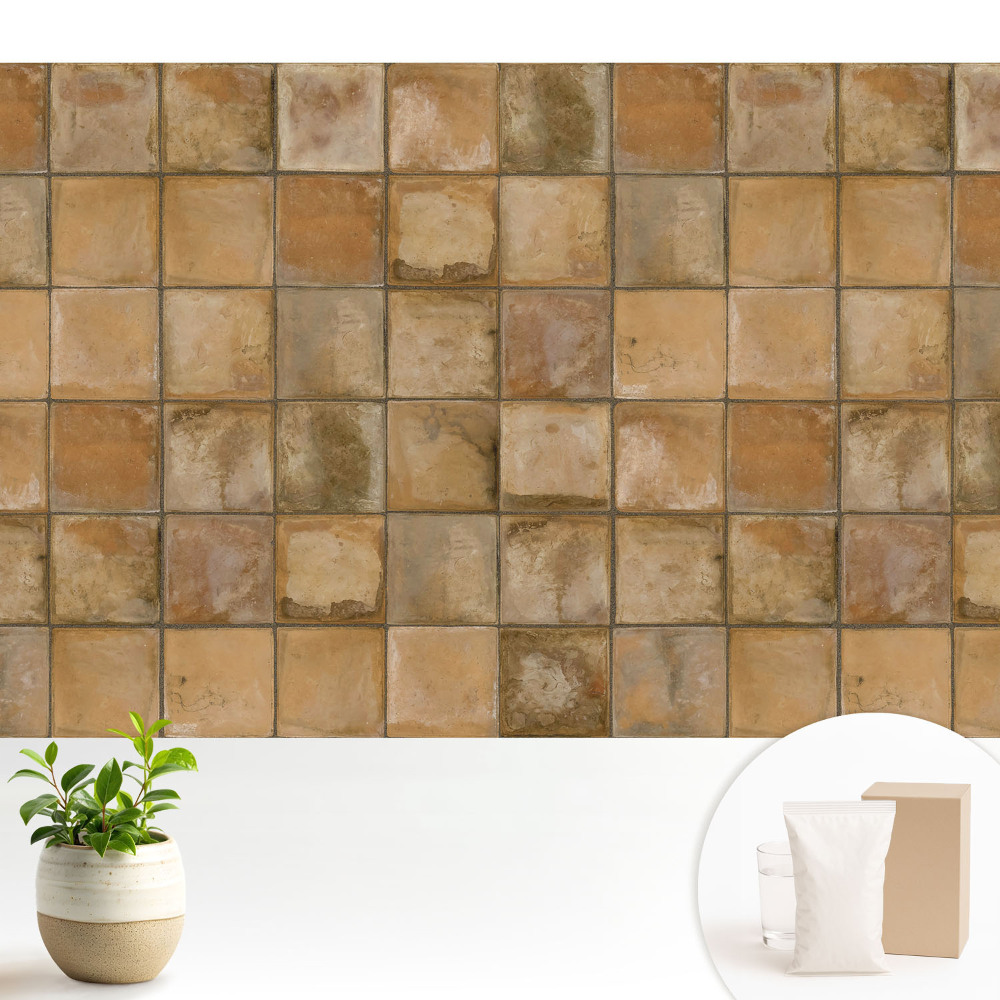 Nowoczesna fototapeta na wymiar Kwadratowe płytki w ciepłych kolorach