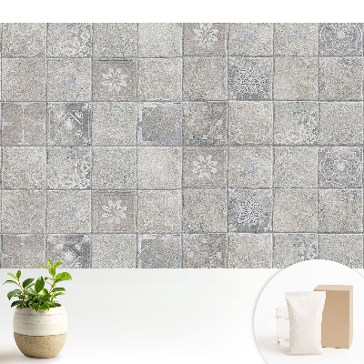 Tapeta fotograficzna flizelinowa Stylowe płytki w odcieniach szarości i beżu