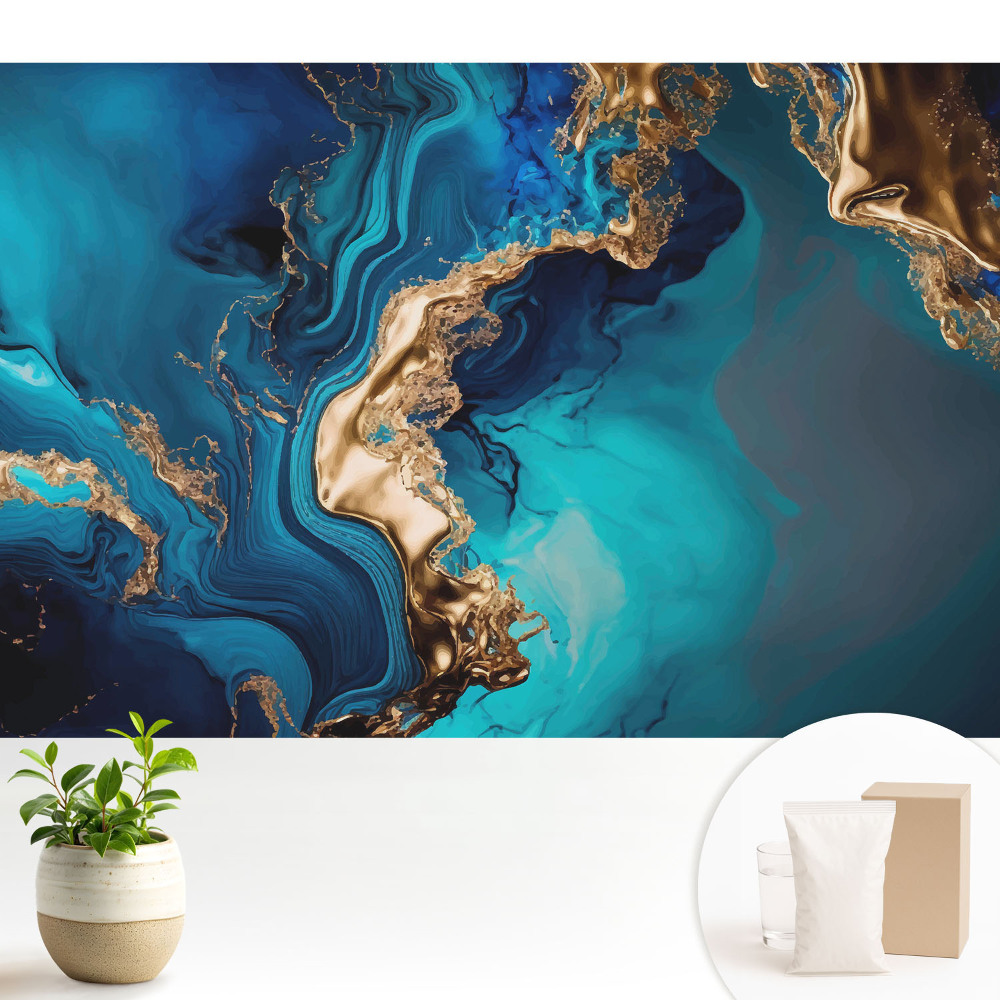 Fototapeta na wymiar do sypialni Abstrakcyjne połączenie niebieskiego i żółtego