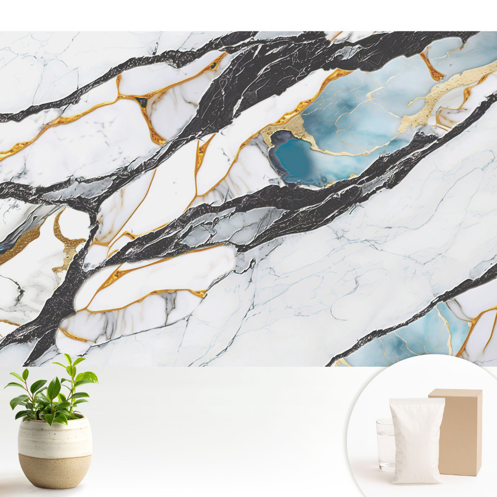 Fototapeta na wymiar do sypialni Marmur z czernią i błękitem