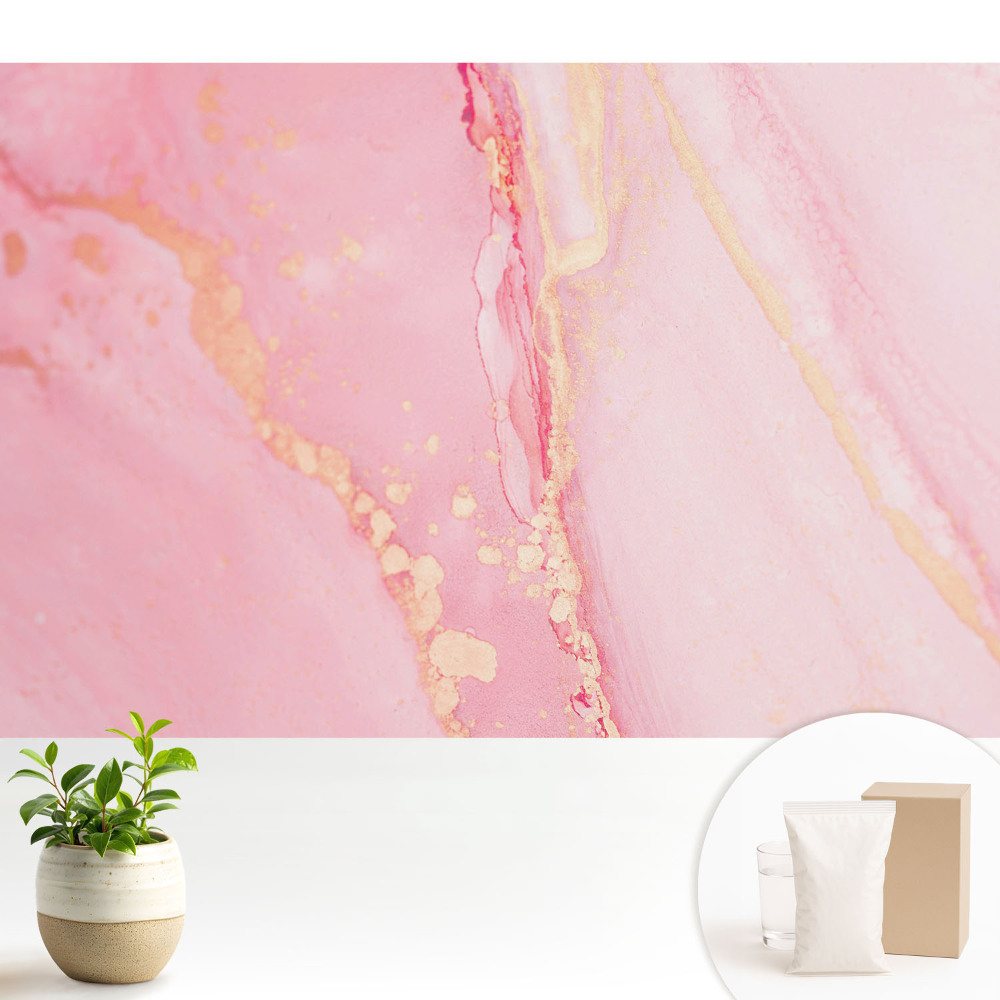 Fototapeta z nadrukiem na flizelinie Subtelne różowe plamy z żółtymi akcentami