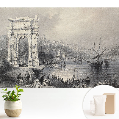 Fototapeta do salonu Historyczna przystań z łukiem antycznym