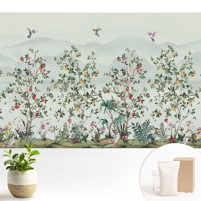 Fototapeta do salonu Egzotyczny krajobraz natury pełen ptaków