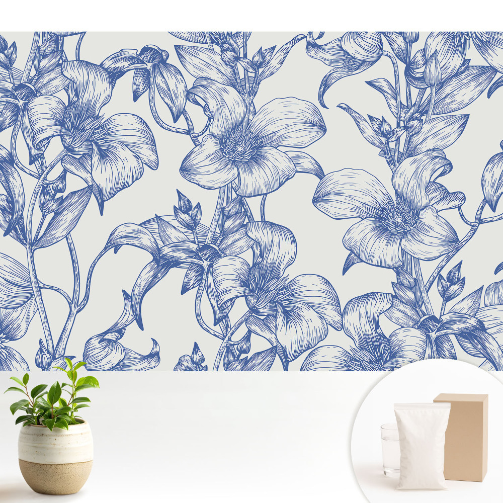 Fototapeta flizelinowa do salonu Elegancki klasyczny wzór kwiatowy