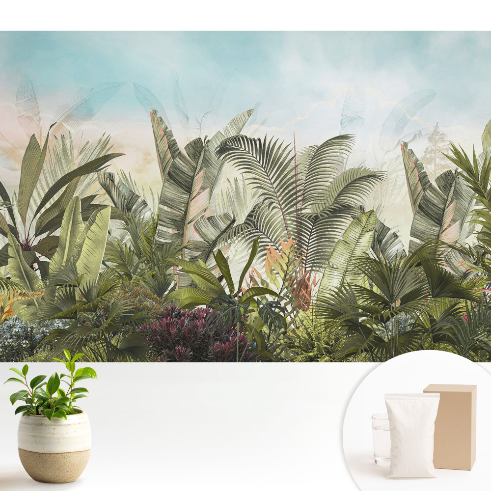 Tapeta fotograficzna flizelinowa Egzotyczna dżungla pastelowy klimat