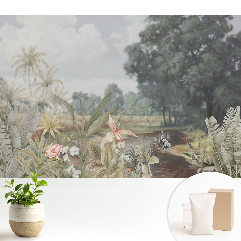 Fototapeta z nadrukiem na flizelinie Tropikalna oaza zieleni