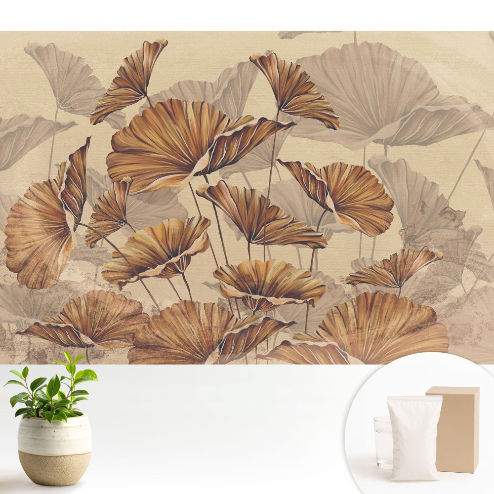 Tapeta fotograficzna flizelinowa Rustykalne liście w ciepłych barwach