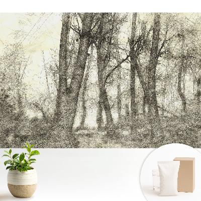 Fototapeta flizelinowa do salonu Kreskowy las nastrojowy pejzaż