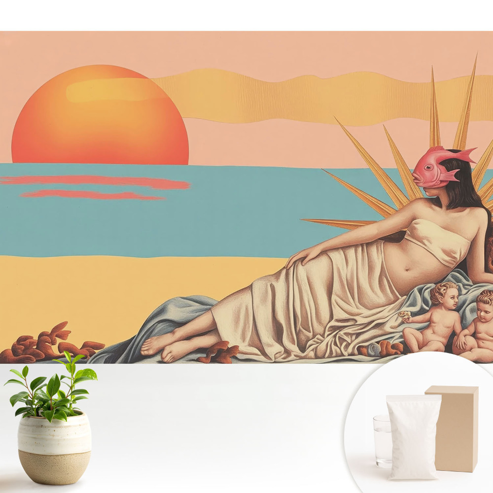 Fototapeta Renesansowy surrealizm pastelowy zachód