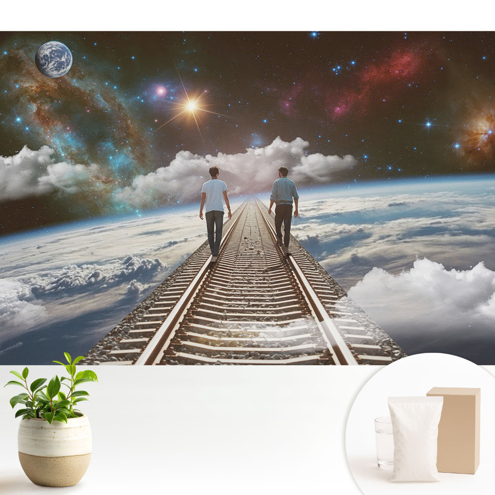 Fototapeta na wymiar do sypialni Kosmiczna droga wyobraźni