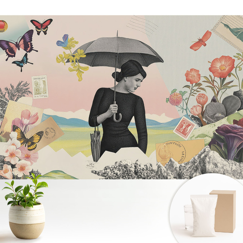 Fototapeta z nadrukiem na flizelinie Kolorowy kolaż retro surrealizm